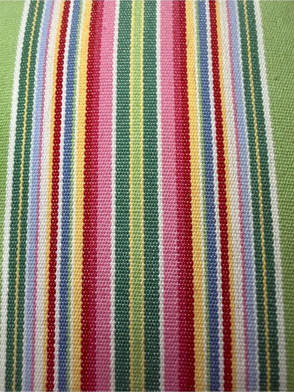 Pottery Barn Green Multi Color Stripe Colorful Spring Accent Pillow 18 x 18